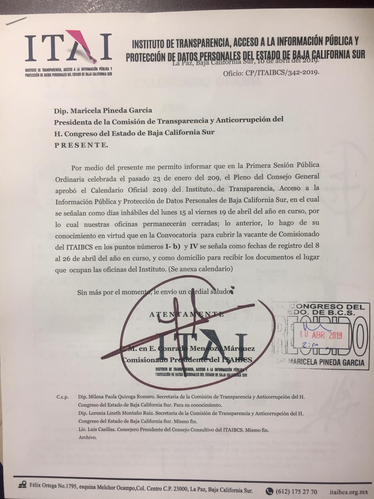 OFICIO ITAI